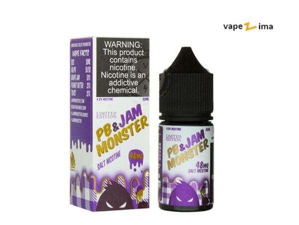 خرید نیکوتین سالت مربای انگور و کره بادام زمینی مانستر PB & Jam Monster Nicotine Salt