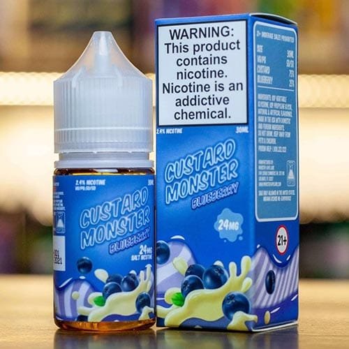 خرید نیکوتین سالت کاستارد مانستر بلوبری Custard Monster Blueberry Nicotine Salt