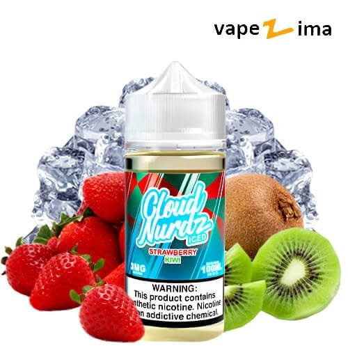 Cloud-Nurdz-Strawberry-Kiwi-Iced-Juice جویس توت فرنگی کیوی یخ کلود نوردز